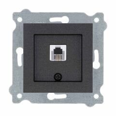 Exen Antrasit Modül+Kapak  Nümeris Telefon Prizi (Rj11 Kablolu)