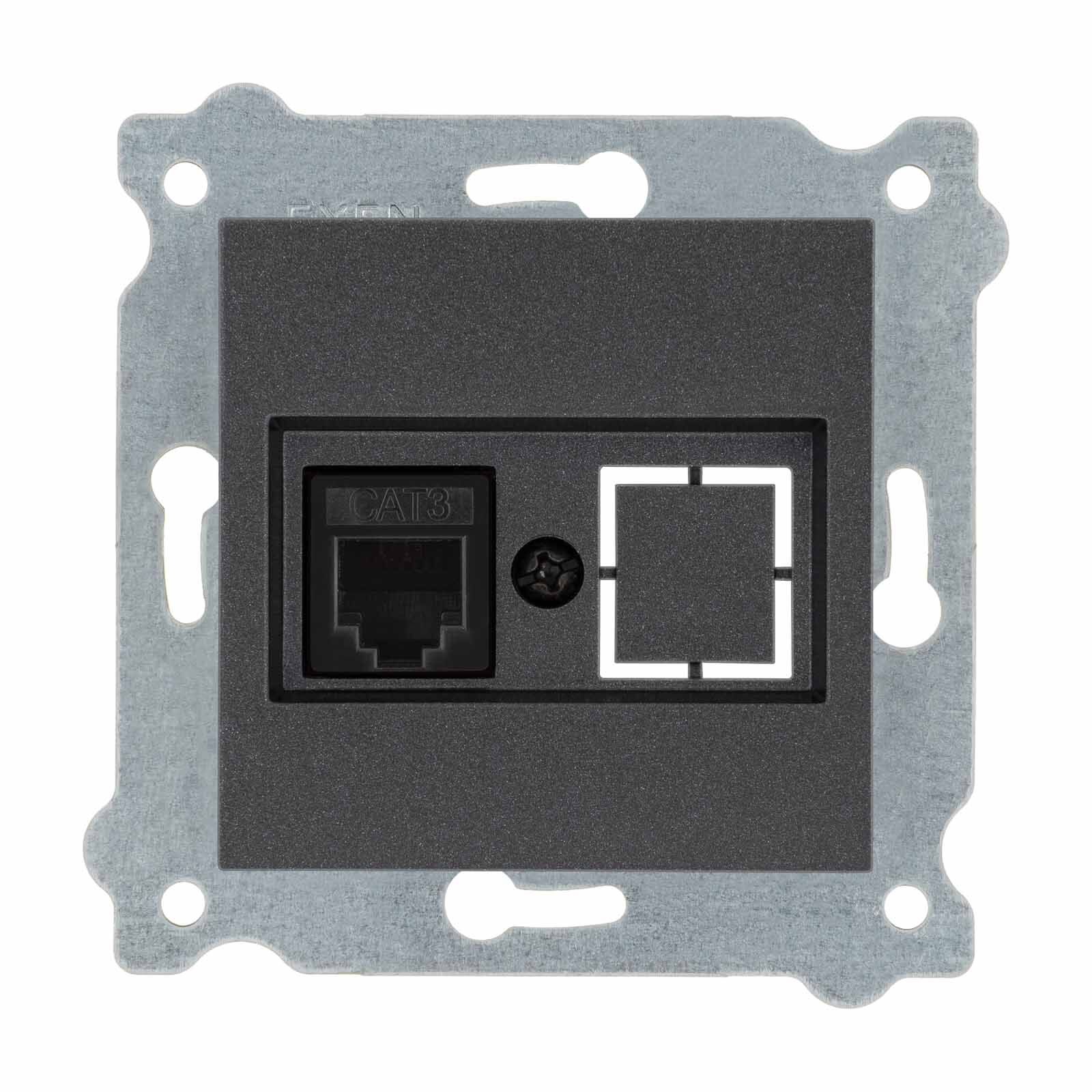 Exen Antrasit Modül+Kapak  Nümeris Telefon Prizi (Cat3 Kablosuz)