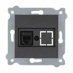 Exen Antrasit Modül+Kapak  Nümeris Telefon Prizi (Cat3 Kablosuz)