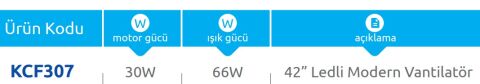 Vanti 30w 42” Smart Ledli Modern Vantilatör KCF307 Beyaz