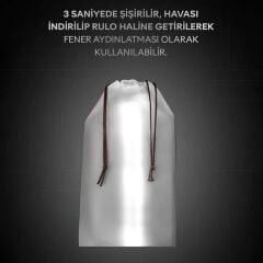 ZMR ZMR-385 Katlanır Şişirilebilir Beyaz Ledli Aydınlatma Tüpü USB Ve Güneş Enerjisi Şarjlı Armatür