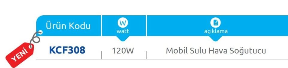 Vanti 120W Mobil Sulu Hava Sogutucu KCF308