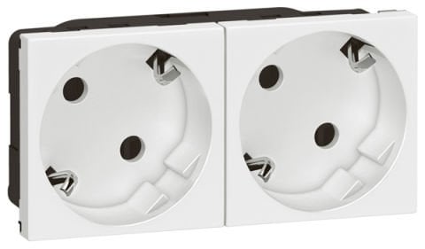 Legrand  İkili Top. Priz, 45°, Otomatik, 16A, 250V~, 4M, Beyaz LEG-278252L