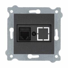 Exen Antrasit Modül+Kapak  Tekli Data Prizi Cat6