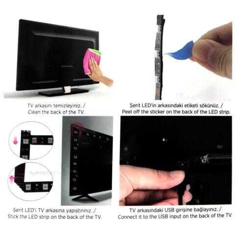 Cata 3 Metre Usb Tv Led RGB CT-4566