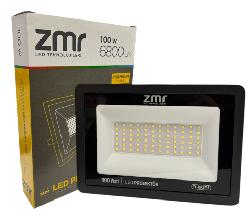 ZMR 100W Ultra Slim Led Projektör 6500K Beyaz
