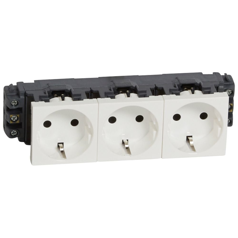 Legrand  Üçlü Top. Priz, DLP için, Vidalı, 16A, 250V~, 6M, Beyaz LEG-278603L
