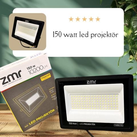 ZMR 150W Ultra Slim Led Projektör 6500K Beyaz