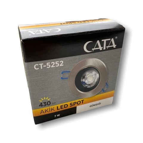 Cata 6W Akik COB Led Armatür Saten Gövde Beyaz Işık CT-5252