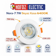 Horoz 016-053-0007 Nora-7 7W Beyaz Kasa 2700K