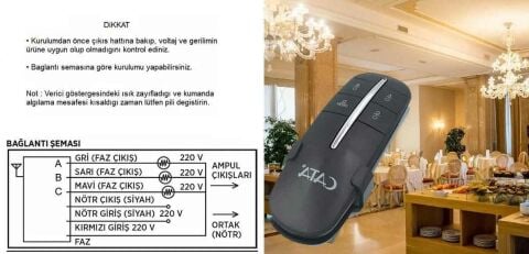 Cata 3X1000 W 3 Lü Avize Kumandası CT-9115