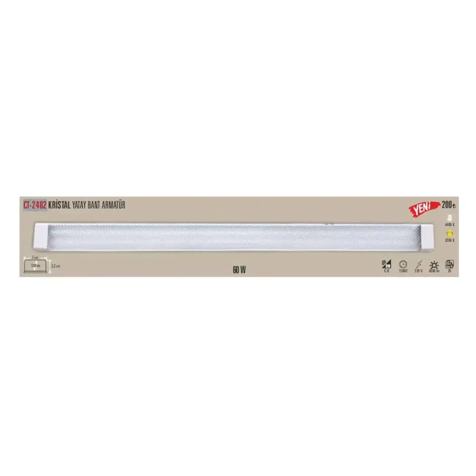 Cata 60W Kristal Günışığı Led Bant Armatür CT-2482