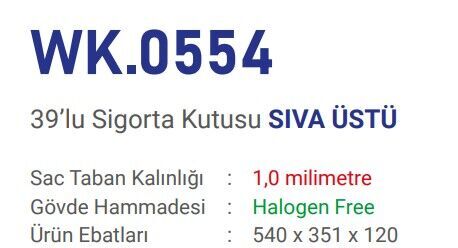 Cetsan 39Lu Saç W. Otomat Kutusu Siva Üstü H.F WK.0554