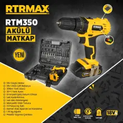 Rtrmax Akülü Matkap 18V 2X1,5Ah Akü 1400 30Nm