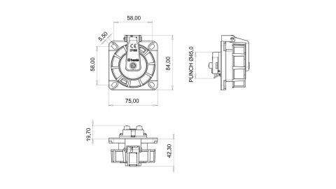Bemis  Hızlı Bağlantılı Makine Priz (Çocuk Koruma Kilitli) IP68 BS1-1402-7417