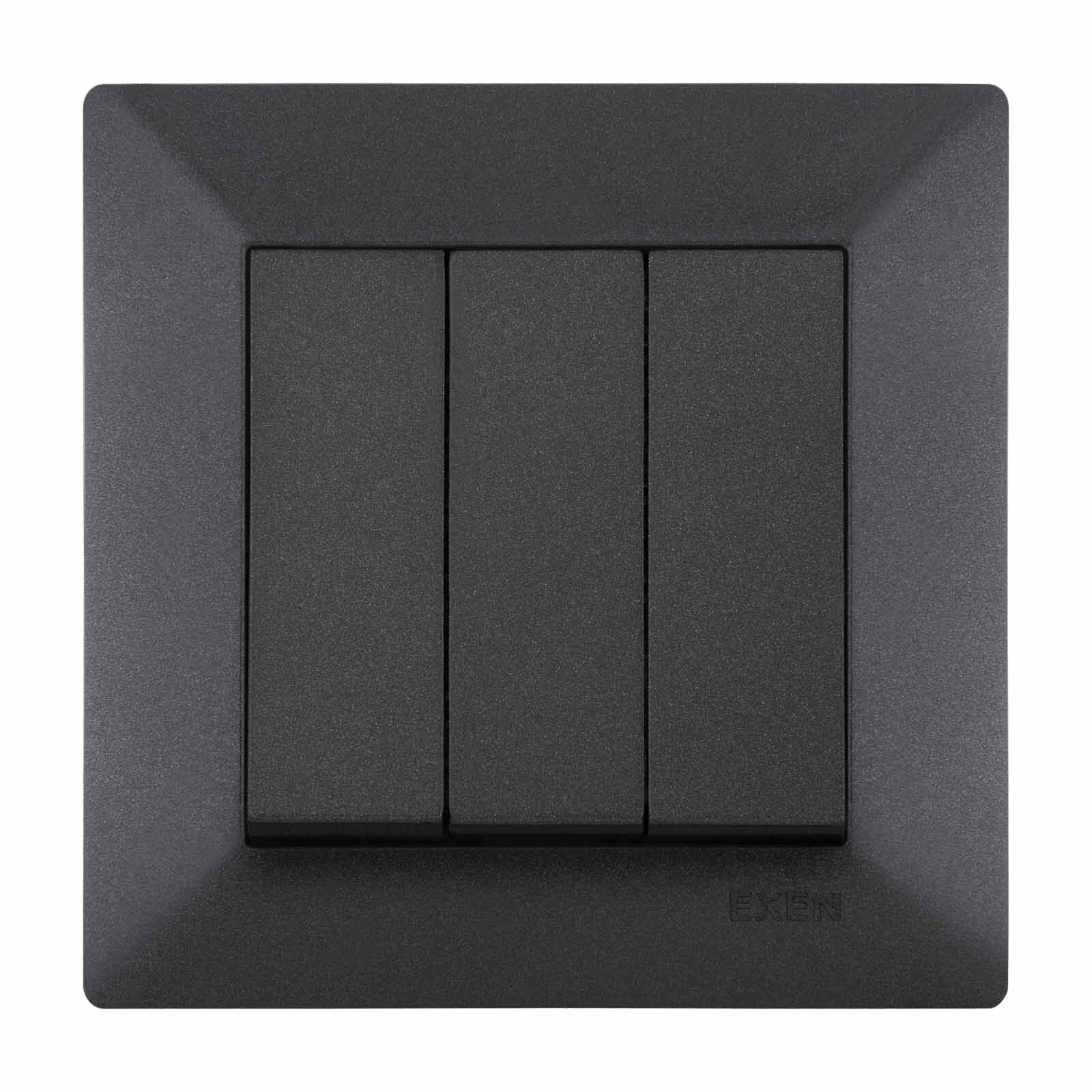 Exen Odak Antrasit Üçlü Anahtar Komple Takim