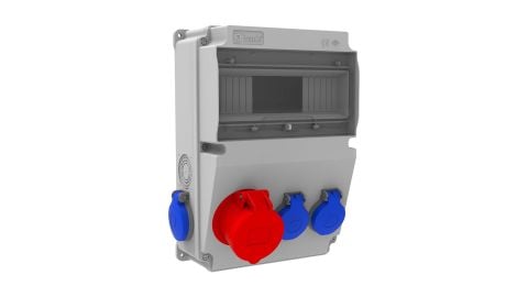 Bemis  5/16A. 380V. 1 Ad. Ön - 1/16A. 220V. 2 Ad. Ön - 1/16A. 220V. 2 Ad. Yan IP44 BH2-2118-2022