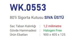 Cetsan 80Li Saç W. Otomat Kutusu Siva Üstü H.F WK.0553