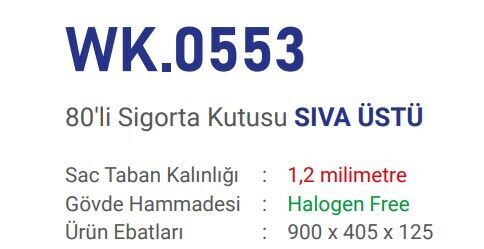 Cetsan 80Li Saç W. Otomat Kutusu Siva Üstü H.F WK.0553
