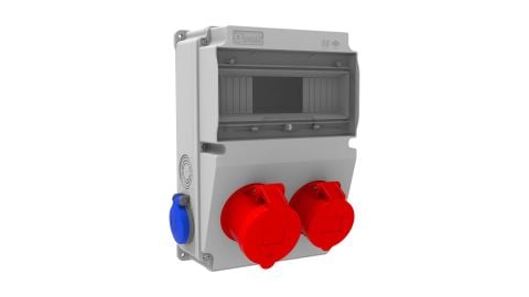 Bemis  5/32A. 380V. 1 Ad. Ön - 5/16A. 380V. 1 Ad. Ön - 1/16A. 220V. 2 Ad. Yan  IP44 BH2-2134-1182