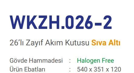Çetsan 26 W. Otomat Kapasiteli+Zayif Akim Kutusu Siva Alti Plastik Tabanli WKZH.026-2