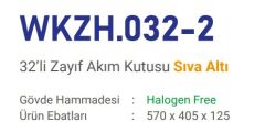Çetsan 32 W. Otomat Kapasiteli+Zayif Akim Kutusu S.A. Plastik Tabanli WKZH.032-2