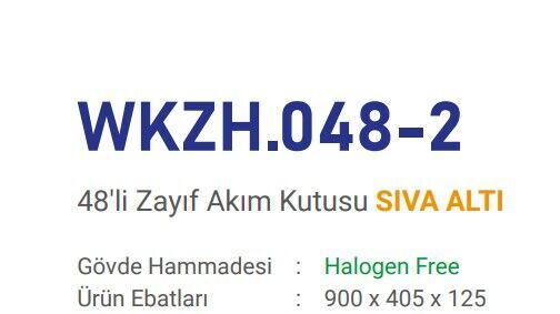 Çetsan 48 W. Otomat Kapasiteli+Zayif Akim Kutusu S.A. Plastik Tabanli WKZH.048-2
