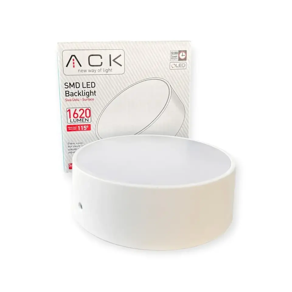 ACK 18W Beyaz 4000K Siva Üstü Yuvarlak Led Panel AP05-01810