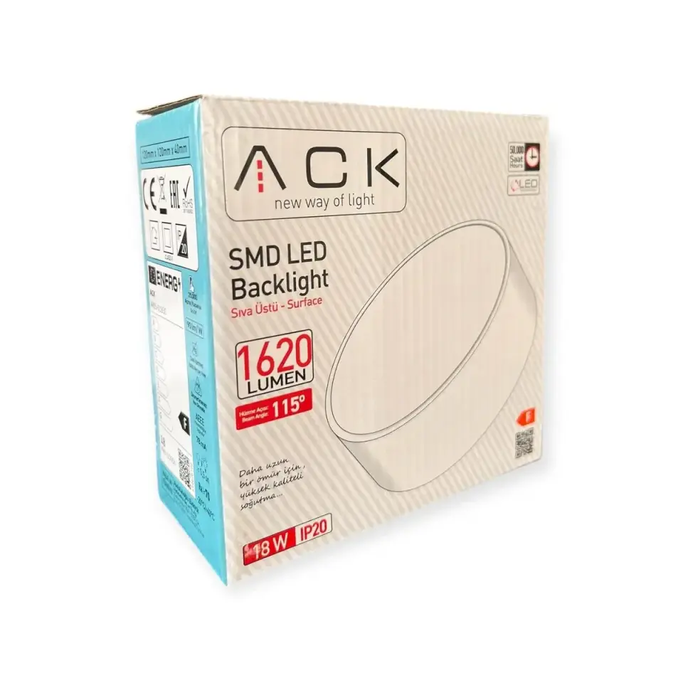 ACK 18W Beyaz 4000K Siva Üstü Yuvarlak Led Panel AP05-01810