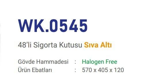 Cetsan 48Li Plastik Otomat Kutusu Siva Alti H.F. WK.0545