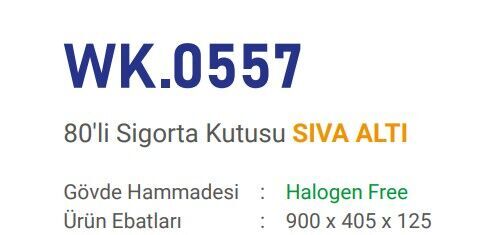 Cetsan 80Li Plastik Tabanli W. Otomat Kutusu Siva Alti H.F WK.0557