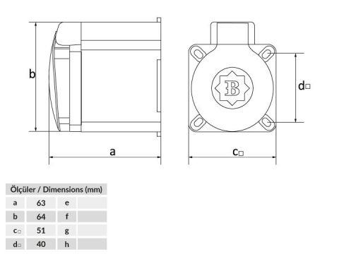 Bemis  Duvar Kasalı P. Priz IP44 BY8-1402-3510