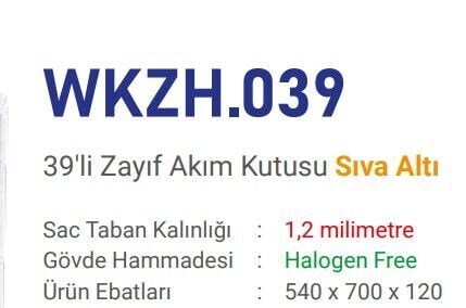 Çetsan 39Lu Otomat Kapasiteli+Zayif Akim Kutusu S.Ü. WKZH.039