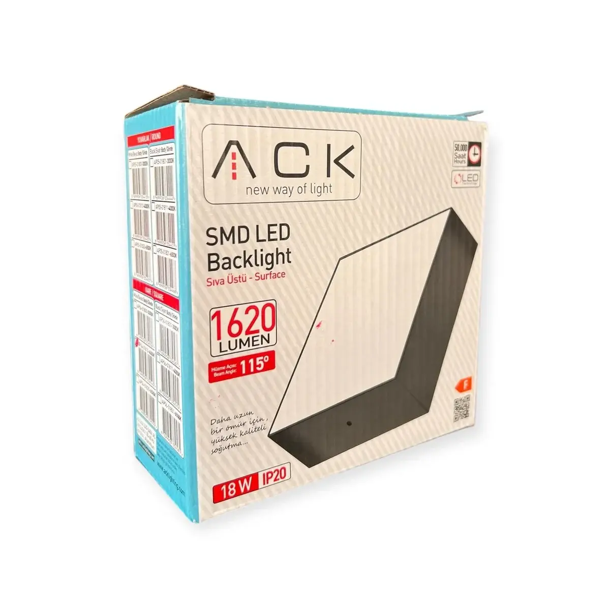Ack 18W Beyaz 6500K Sıva Üstü Kare Led Backlıght Panel Ap06-01830 en uygun fiyatlı satıcı