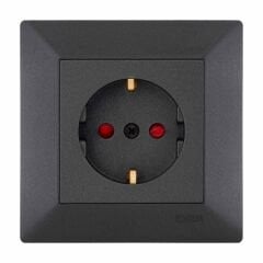 Exen Odak Antrasit Çocuk Korumali Toprakli Priz Komple Takim