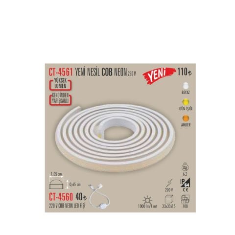 Cata 220V Yüksek Lümen Neon Led Aydınlatma Günışığı CT-4561