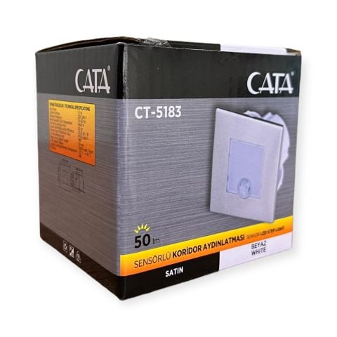 Cata Ct-5183B 1.5W Radar Sensörlü Saten Kasa Beyaz Renk