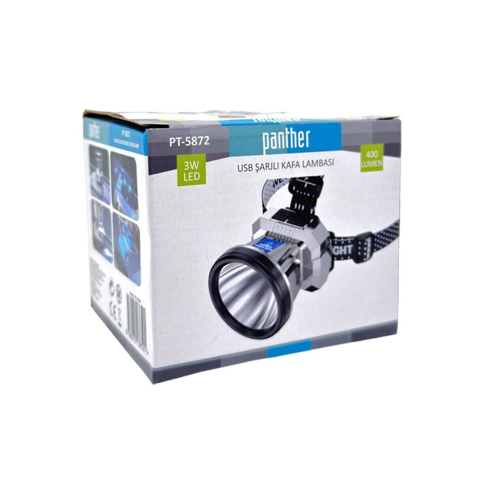 Panther Pt-5872 Usb Sarjli Kafa Lambasi
