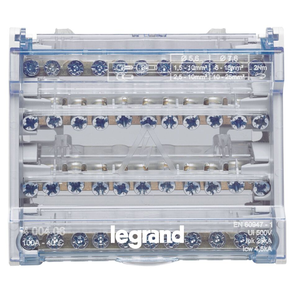 Legrand  Modüler Dağıtım Blok 4P 100A 6M LEG-400406