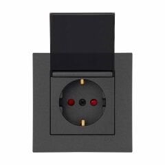 Exen Karell Antrasit Kapakli Çocuk Korumali Toprakli Priz Komple Takim