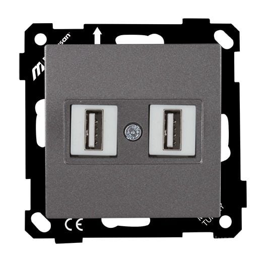 Mutlusan Elitra Data Prizi 2*Usb Vidalı Füme - 2270 456 0195