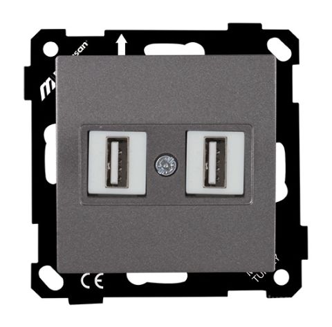 Mutlusan Elitra Data Prizi 2*Usb Vidalı Füme - 2270 456 0195