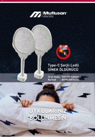 Mutlusan Sinek Öldürücü Type-C Sarjli Ledli - MTS-999 999 520001
