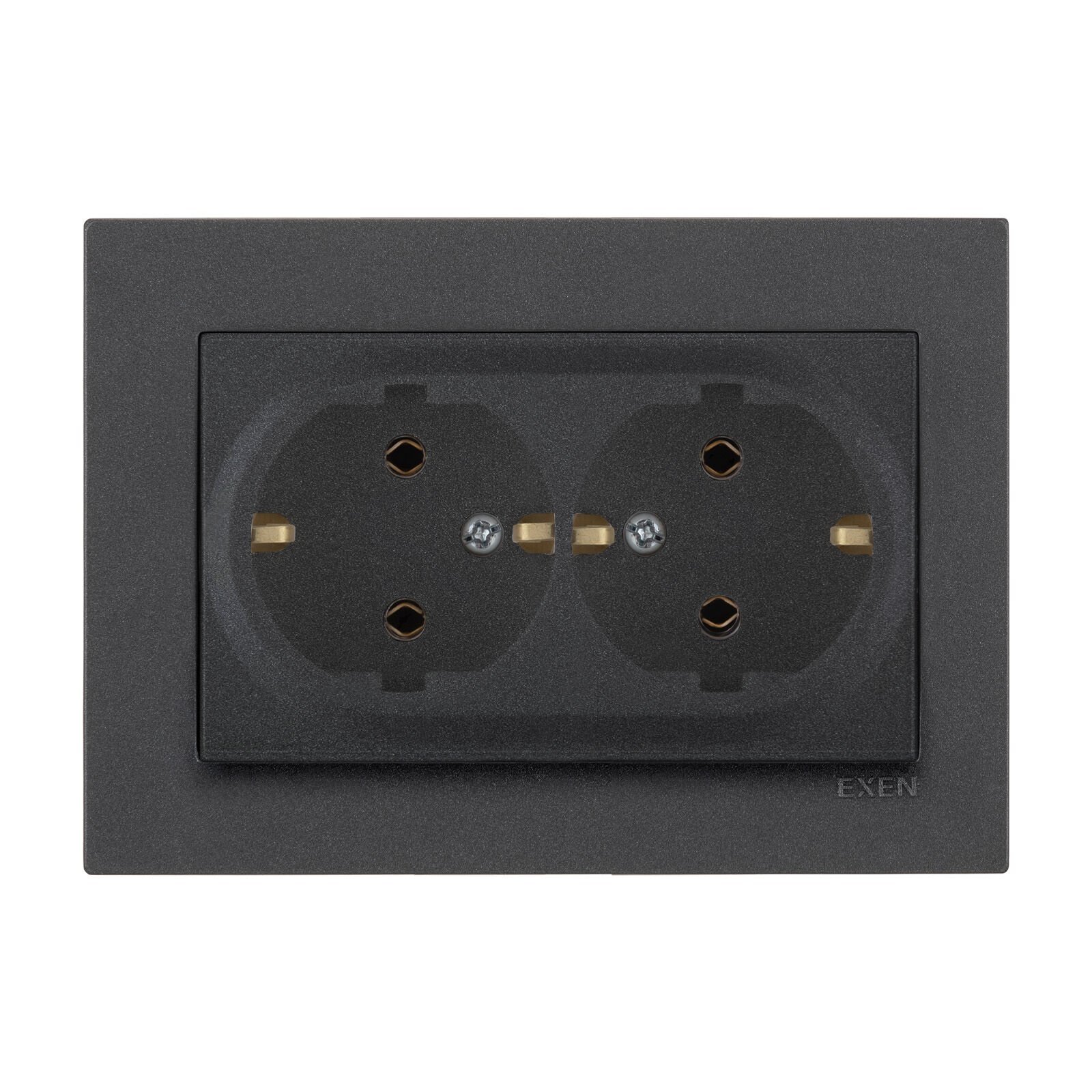 Exen Karell Antrasit Ikili Toprakli Priz Komple Takim