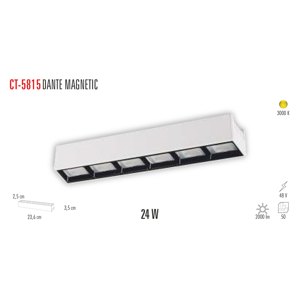 Cata CT-5815G 24W Dante Magnetic Spot(Günışığı)