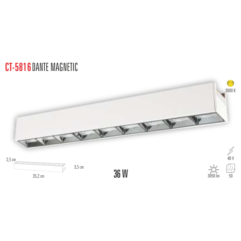 Cata Ct-5816G 36W Dante Magnetic Spot (Günışığı)