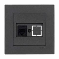 Exen Karell Antrasit Nümeris Telefon Prizi (Cat3 Kablosuz) Komple Takim