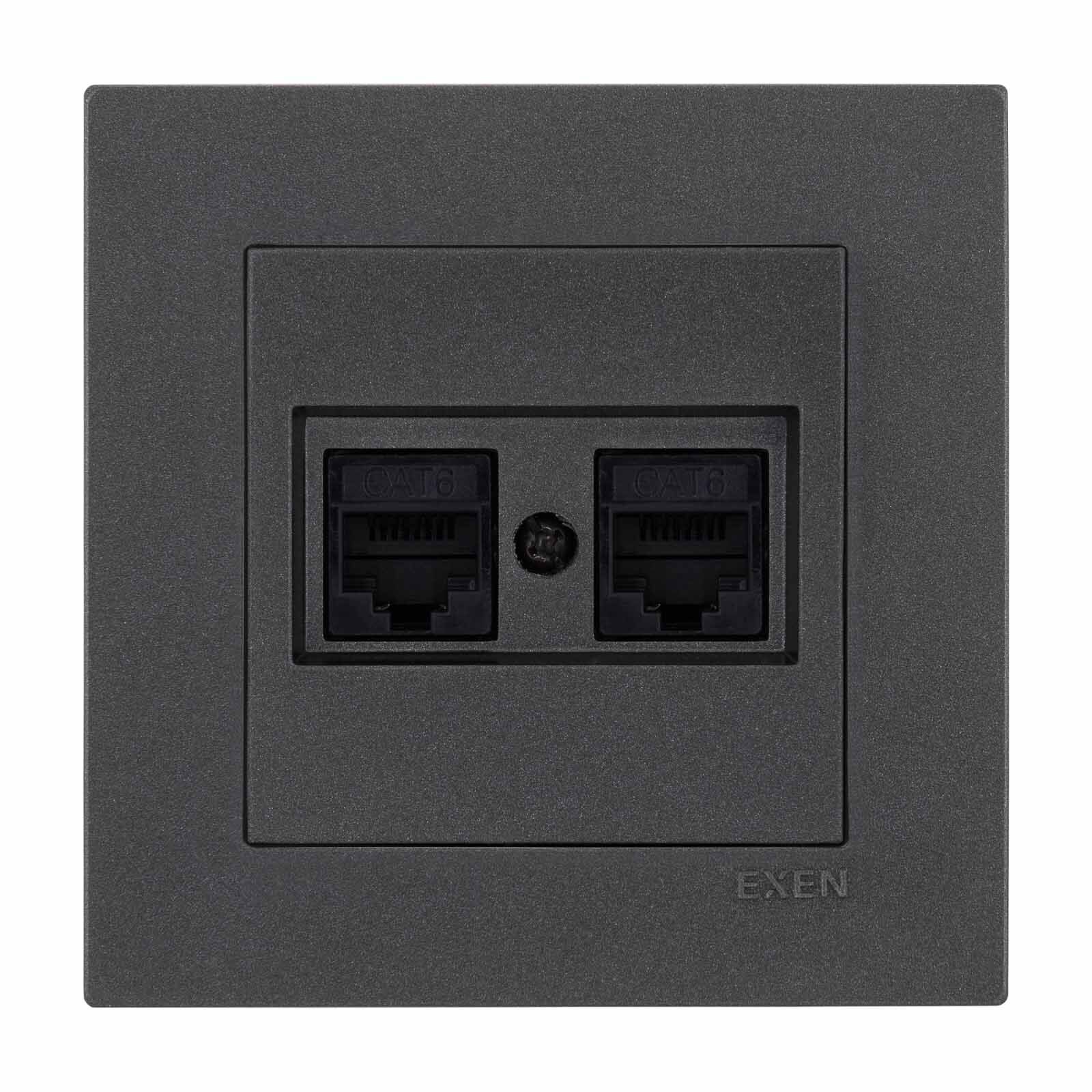Exen Karell Antrasit Ikili Data Prizi Cat6 Komple Takim