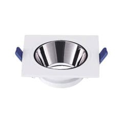 ACK Beyaz Kare Çerçeve / Bk Krom Reflektör Siva Alti Spotlight Metal Gövde AH03-08030