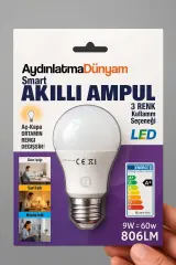 Smart Akilli Ampul 3 Renk 9W 806 Lm